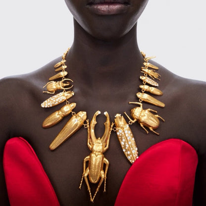 Alloy Rhinestone Insect Choker Necklace | Bold Statement