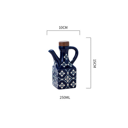 Ceramic Oil Bottle | Divided Flower Design
