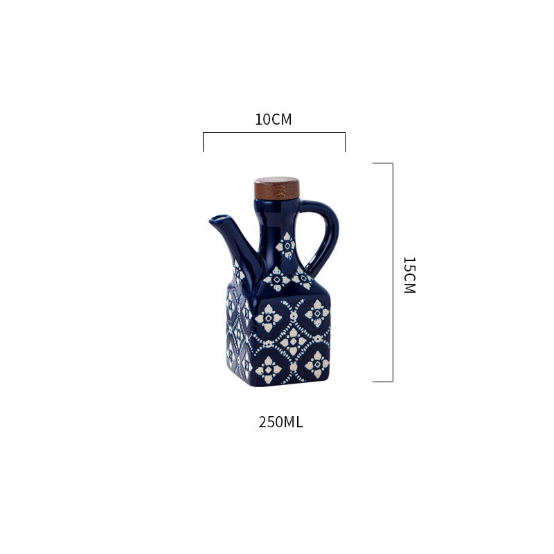 Ceramic Oil Bottle | Divided Flower Design