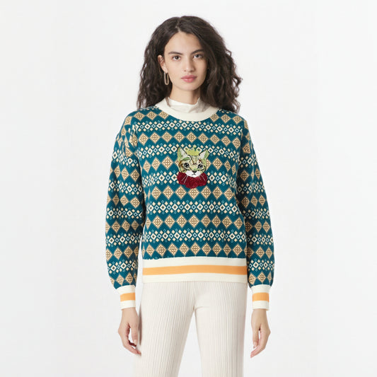 Retro pullover sweater