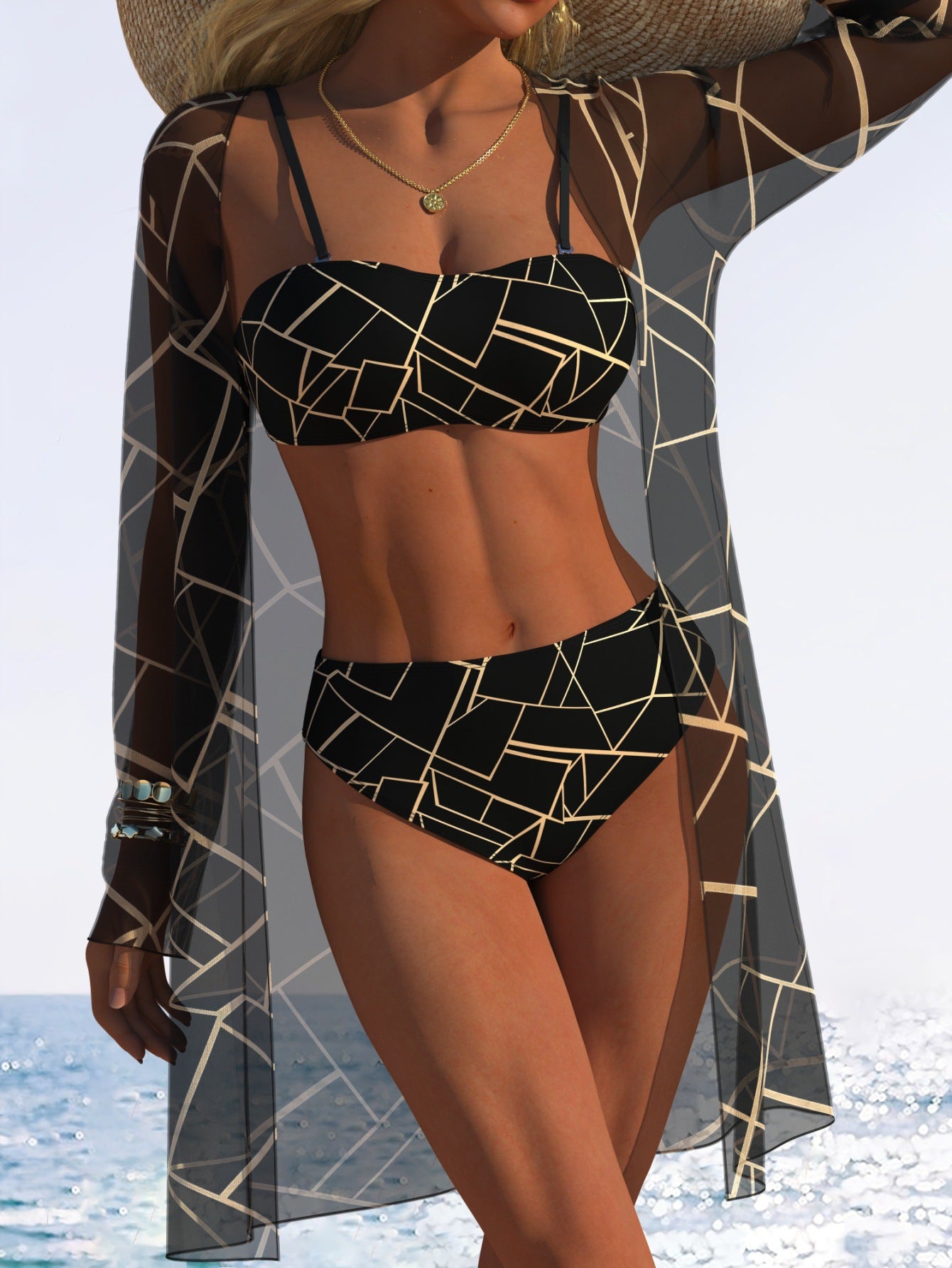 Tie up printed bikini