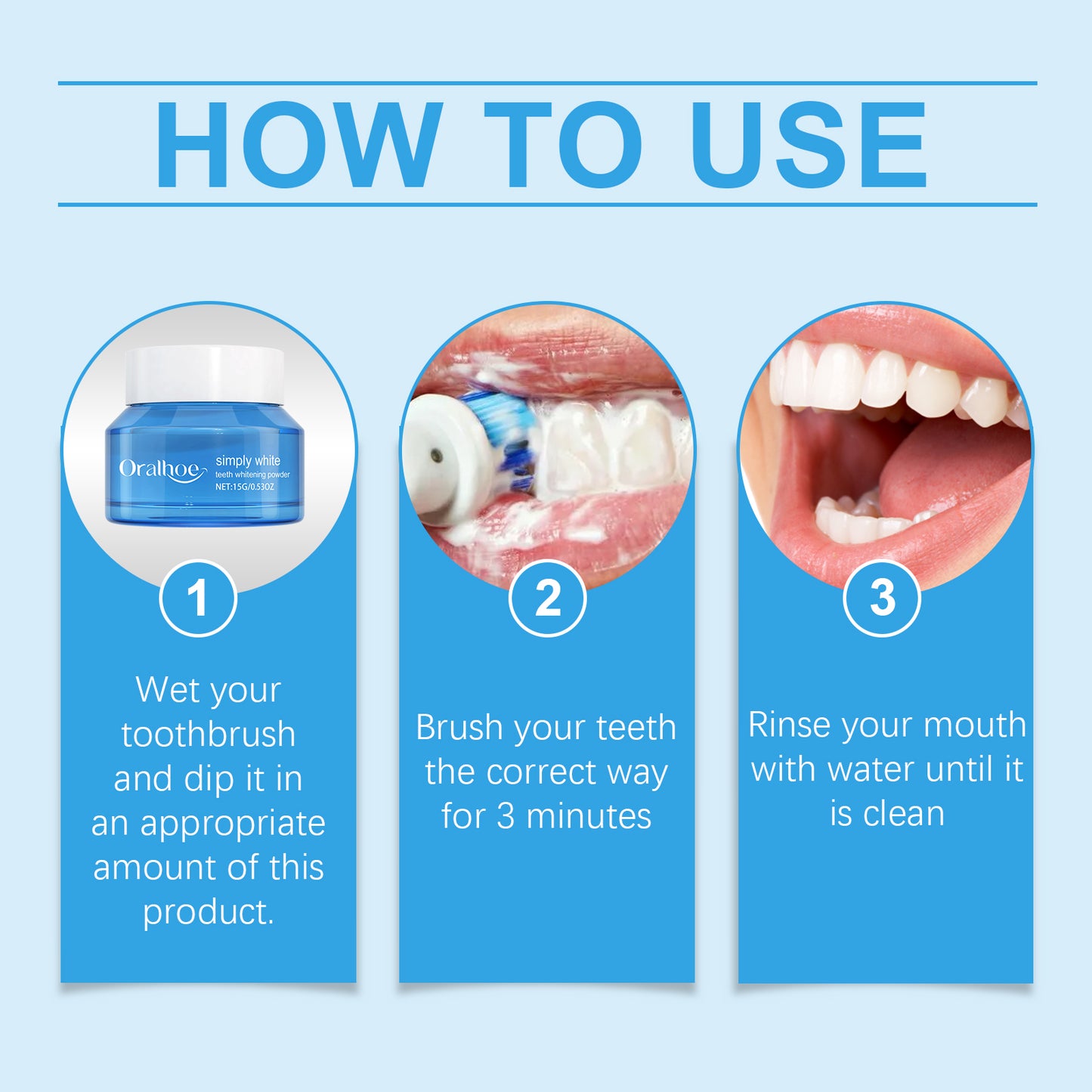 Oralhoe Teeth Cleaning Powder Mouth Cleaning Teeth Clean White Confident Smile Mouth Care Oral Care