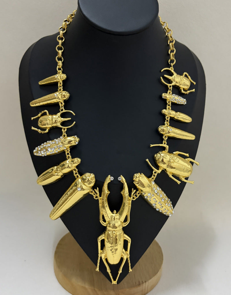Alloy Rhinestone Insect Choker Necklace | Bold Statement