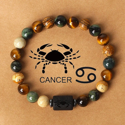 Tiger Eye Zodiac Bracelet | Natural Stone, 8mm
