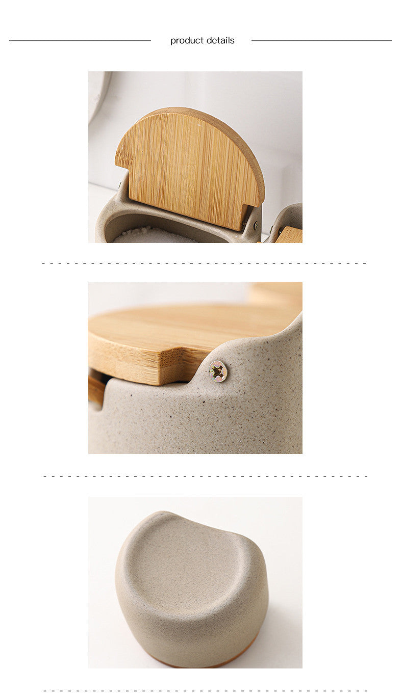 Ceramic Seasoning Jar | Clay with Bamboo Cover