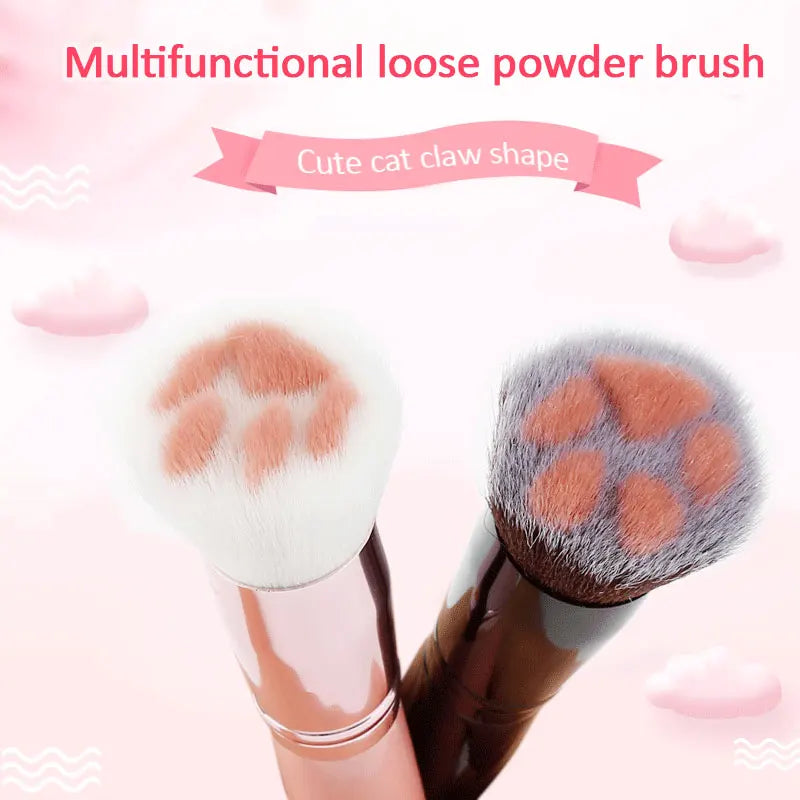 Makeup Brush | Soft Cat Paw Design, Black/Pink