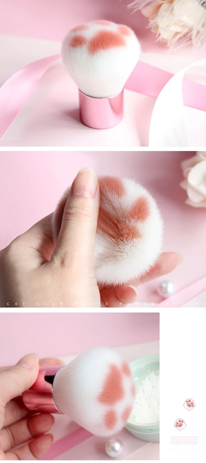 Makeup Brush | Soft Cat Paw Design, Black/Pink