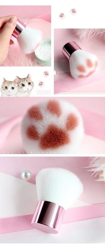 Makeup Brush | Soft Cat Paw Design, Black/Pink