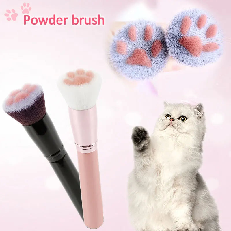Makeup Brush | Soft Cat Paw Design, Black/Pink