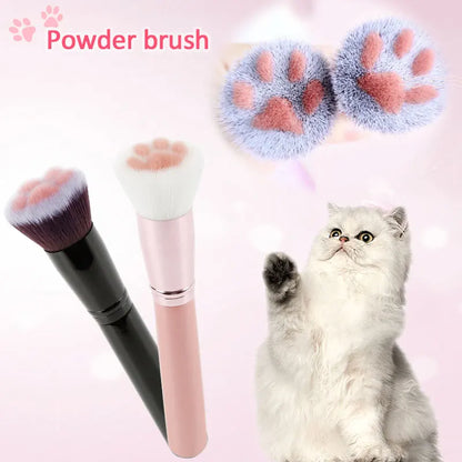 Makeup Brush | Soft Cat Paw Design, Black/Pink