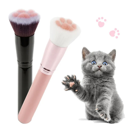 Makeup Brush | Soft Cat Paw Design, Black/Pink