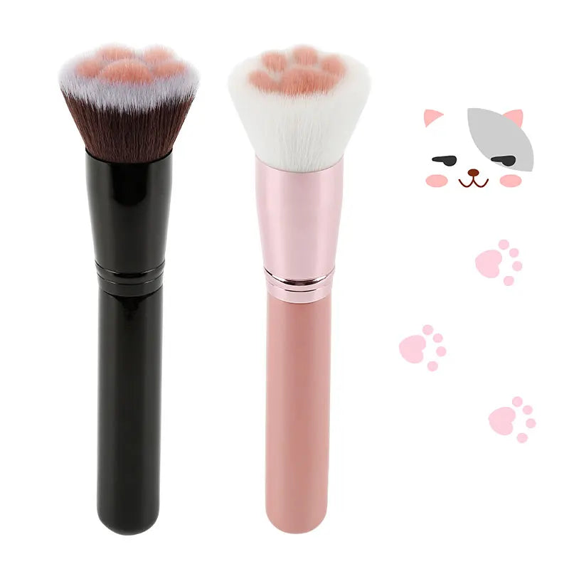 Makeup Brush | Soft Cat Paw Design, Black/Pink