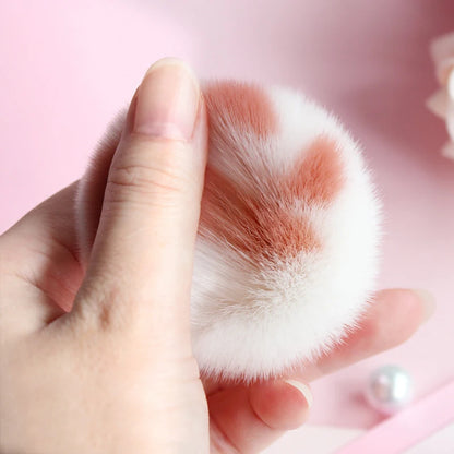 Makeup Brush | Soft Cat Paw Design, Black/Pink
