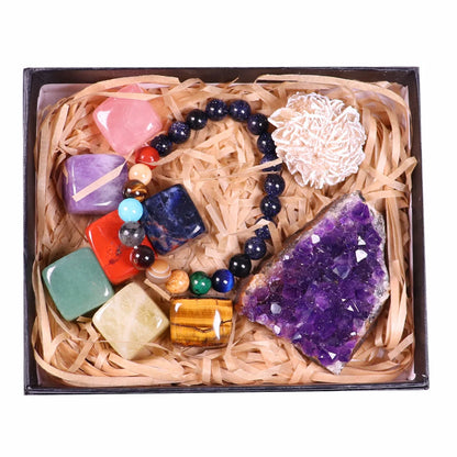 Crystal Quartz Seven Chakra Healing Gemstone Collection
