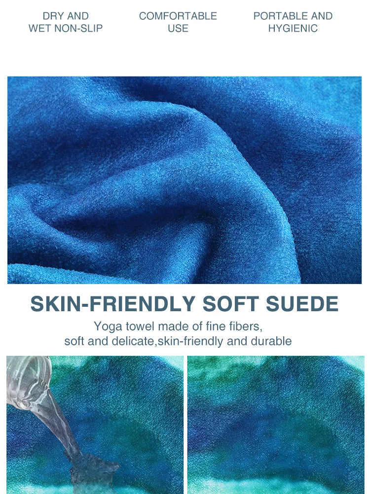 Microfiber Yoga Towel | 183x63cm, Non-Slip, Printed