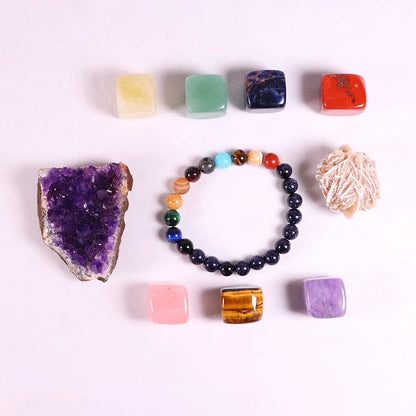 Crystal Quartz Seven Chakra Healing Gemstone Collection