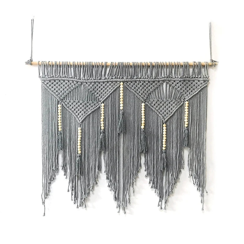 Cotton Macrame Wall Hanging | Gray, 100x120cm