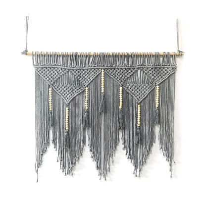 Cotton Macrame Wall Hanging | Gray, 100x120cm