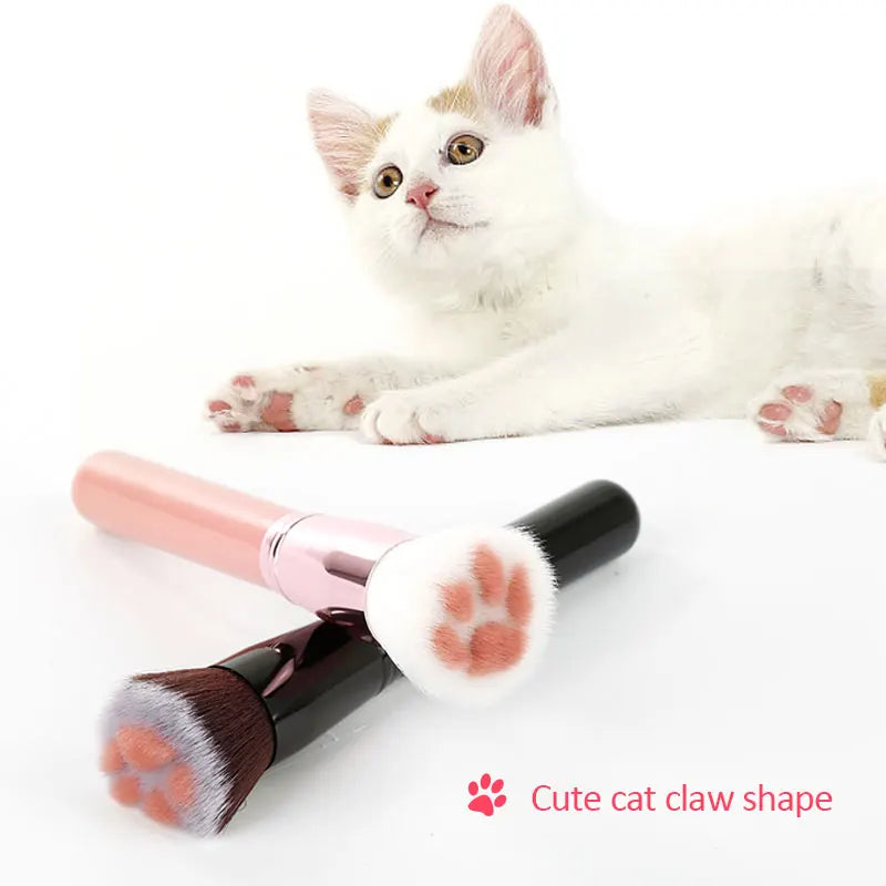 Makeup Brush | Soft Cat Paw Design, Black/Pink