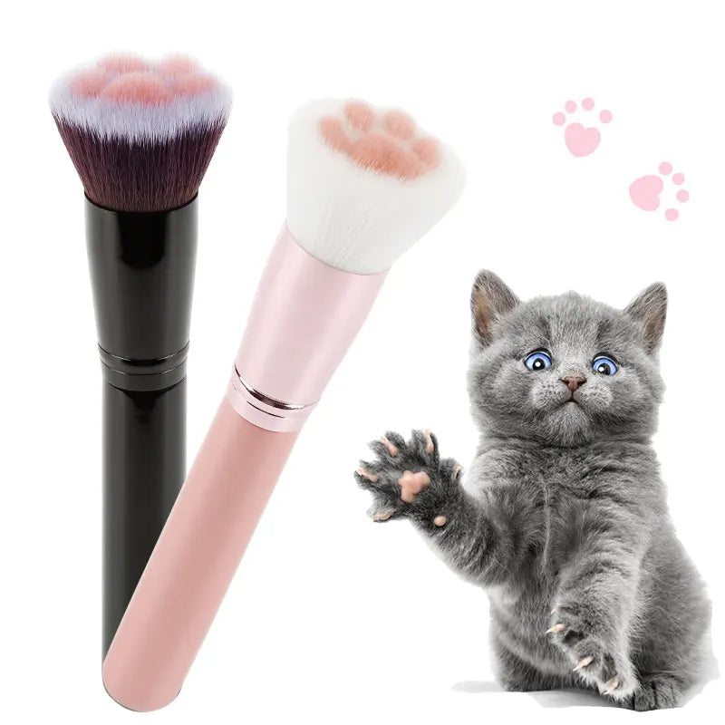 Makeup Brush | Soft Cat Paw Design, Black/Pink