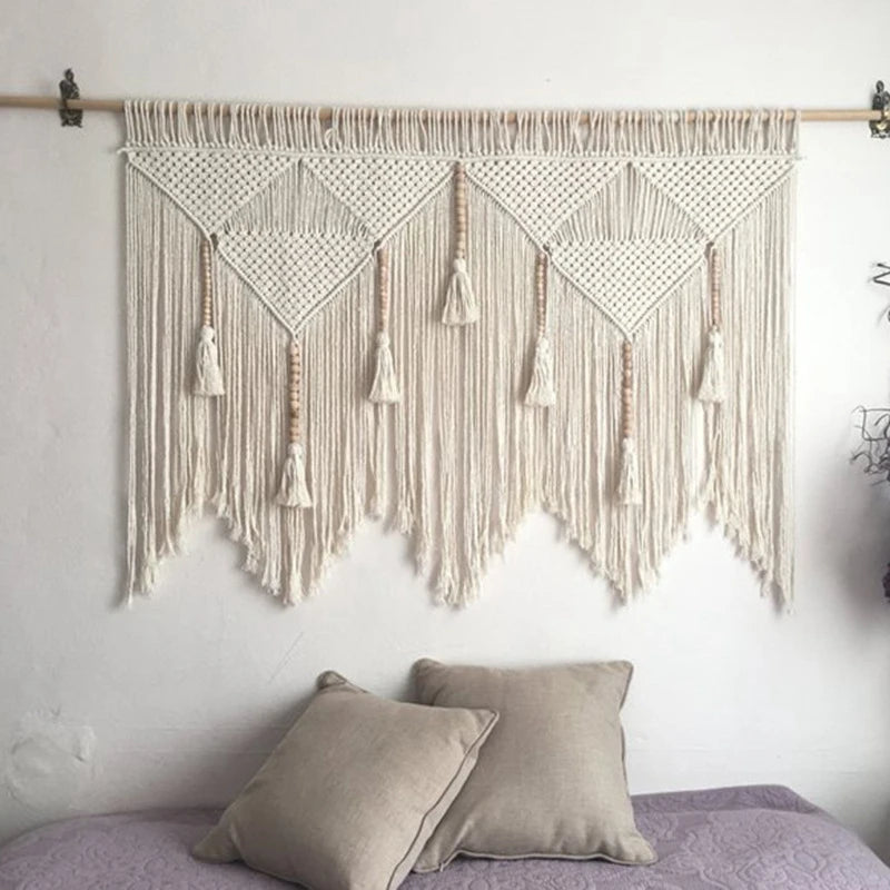 Cotton Macrame Wall Hanging | Gray, 100x120cm