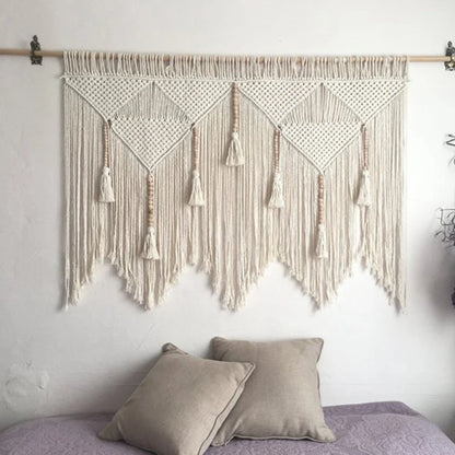 Cotton Macrame Wall Hanging | Gray, 100x120cm