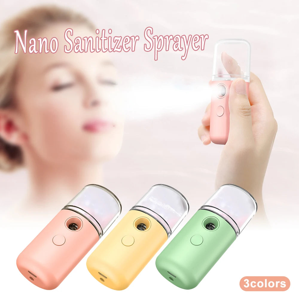 Nano Sanitizer Sprayer | USB Charging, Pink, Green, Yellow