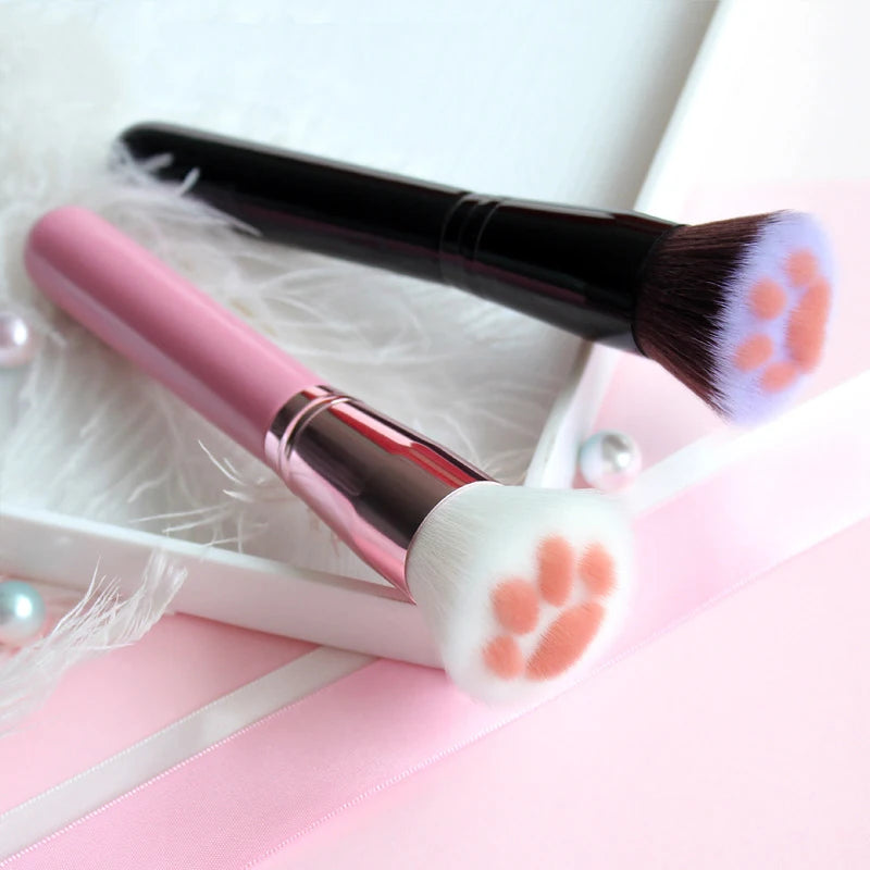 Makeup Brush | Soft Cat Paw Design, Black/Pink