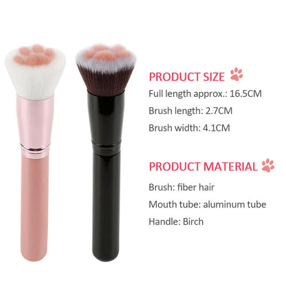 Makeup Brush | Soft Cat Paw Design, Black/Pink
