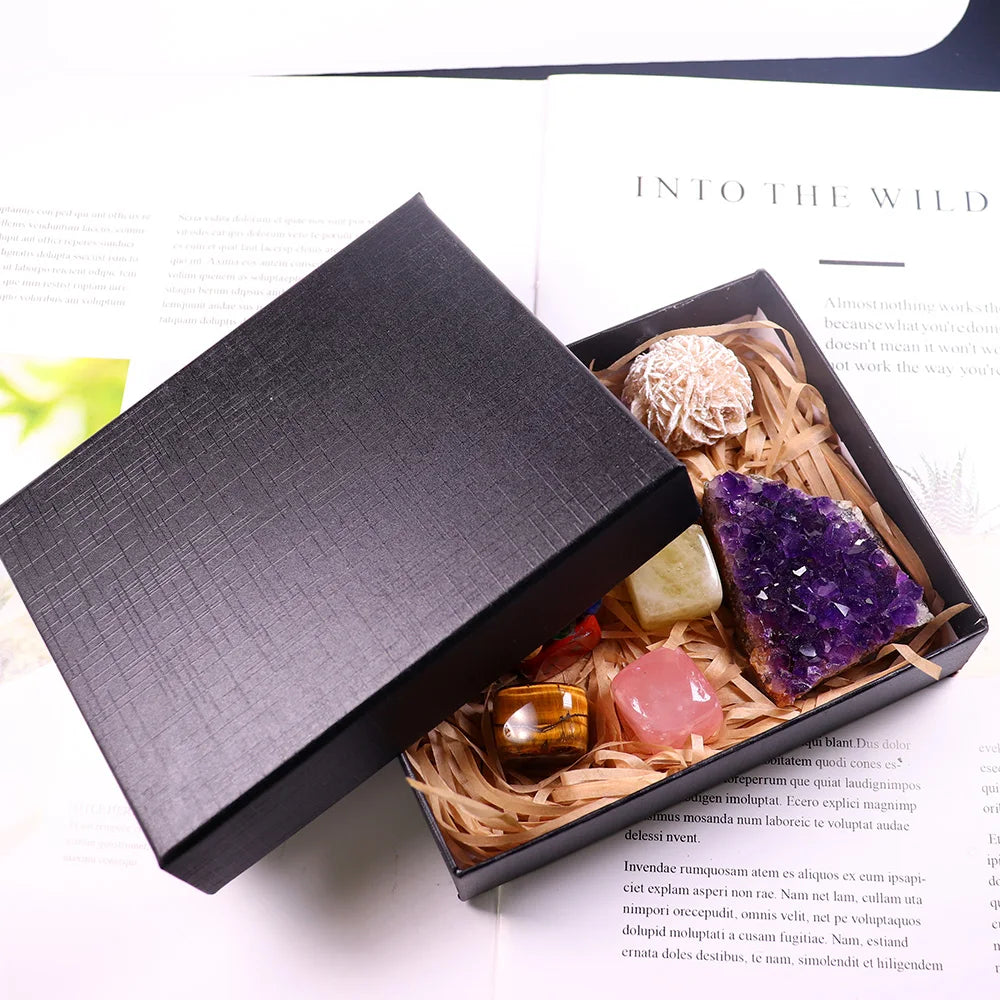 Crystal Quartz Seven Chakra Healing Gemstone Collection
