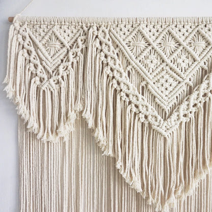 Cotton Macrame Tapestry | Large, Bohemian Wall Hanging
