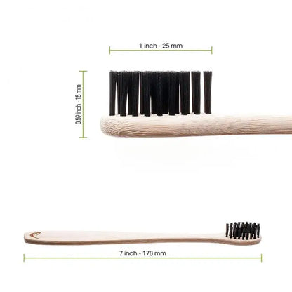 Bamboo Toothbrush | Charcoal Bristles, Natural Dental Care
