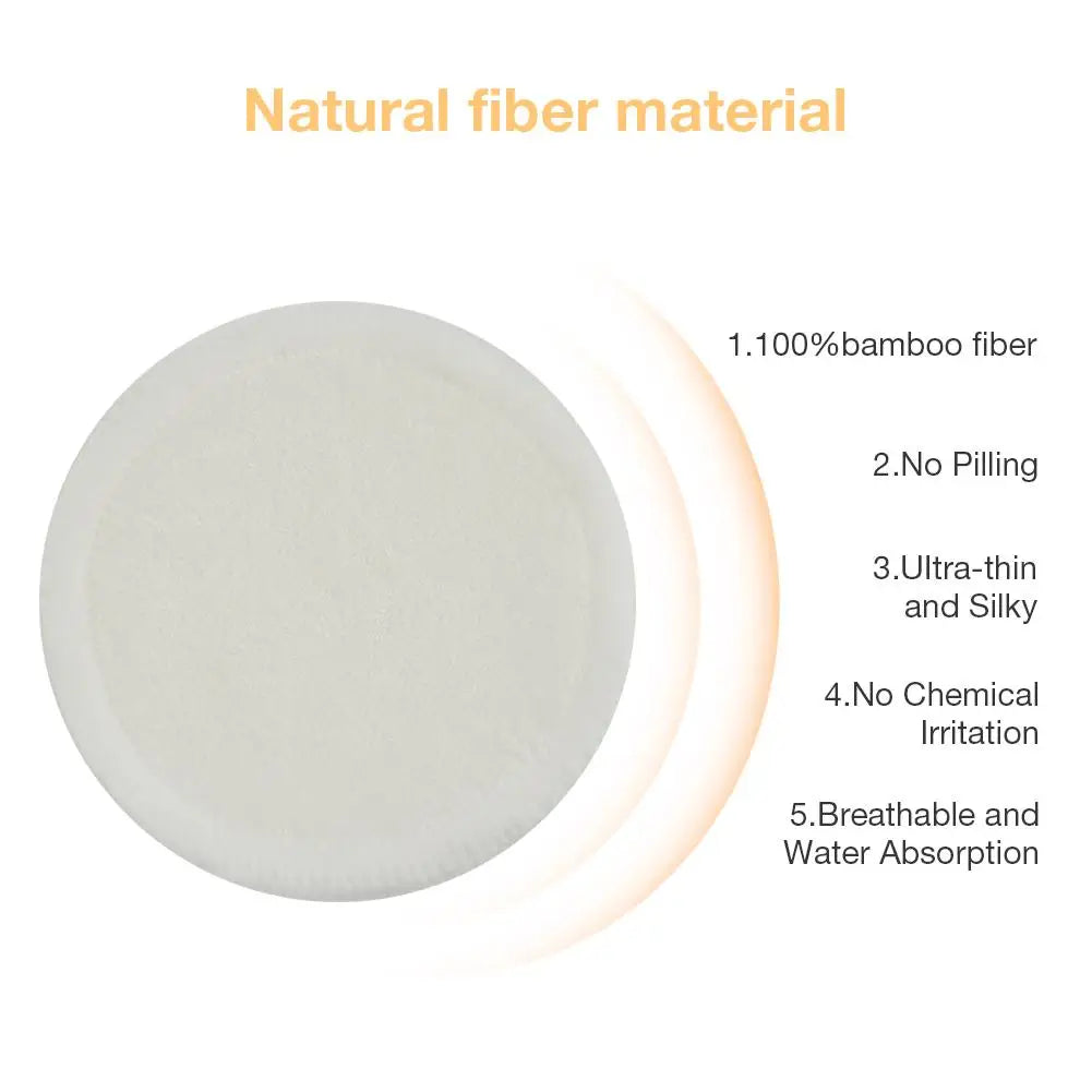 Bamboo Fiber Makeup Remover Pads | Reusable, 12 Pcs