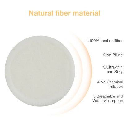 Bamboo Fiber Makeup Remover Pads | Reusable, 12 Pcs