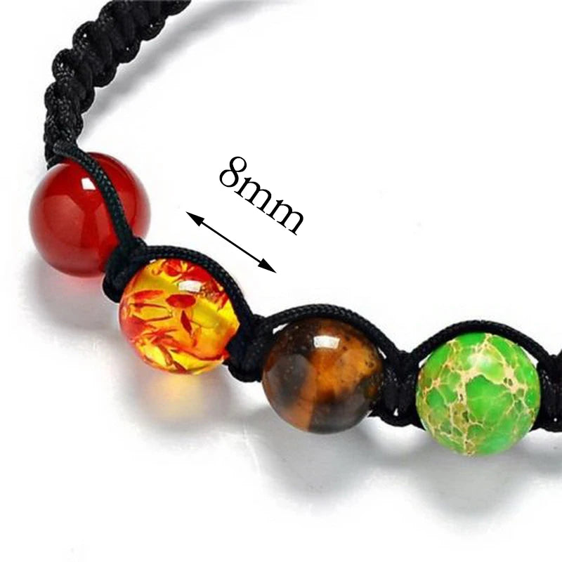Lava Stone Chakra Bracelet | 8mm Beads, Women Jewelry