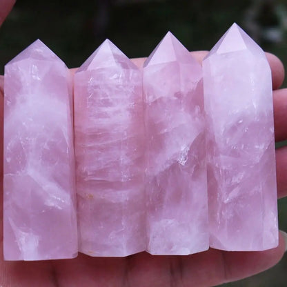 Natural Pink Rose Quartz Point | Healing Crystal Stone
