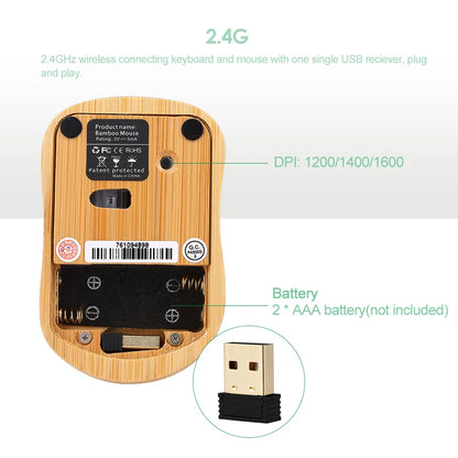 Bamboo Wireless Keyboard and Mouse Combo | Yellow