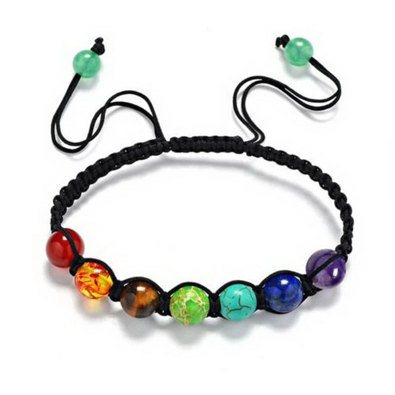 Lava Stone Chakra Bracelet | 8mm Beads, Women Jewelry