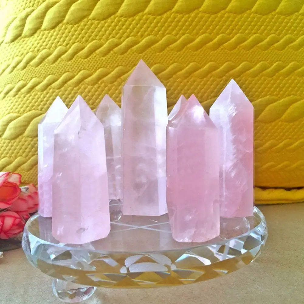 Natural Pink Rose Quartz Point | Healing Crystal Stone