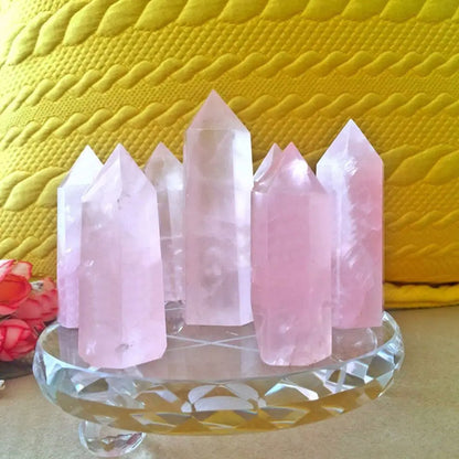 Natural Pink Rose Quartz Point | Healing Crystal Stone