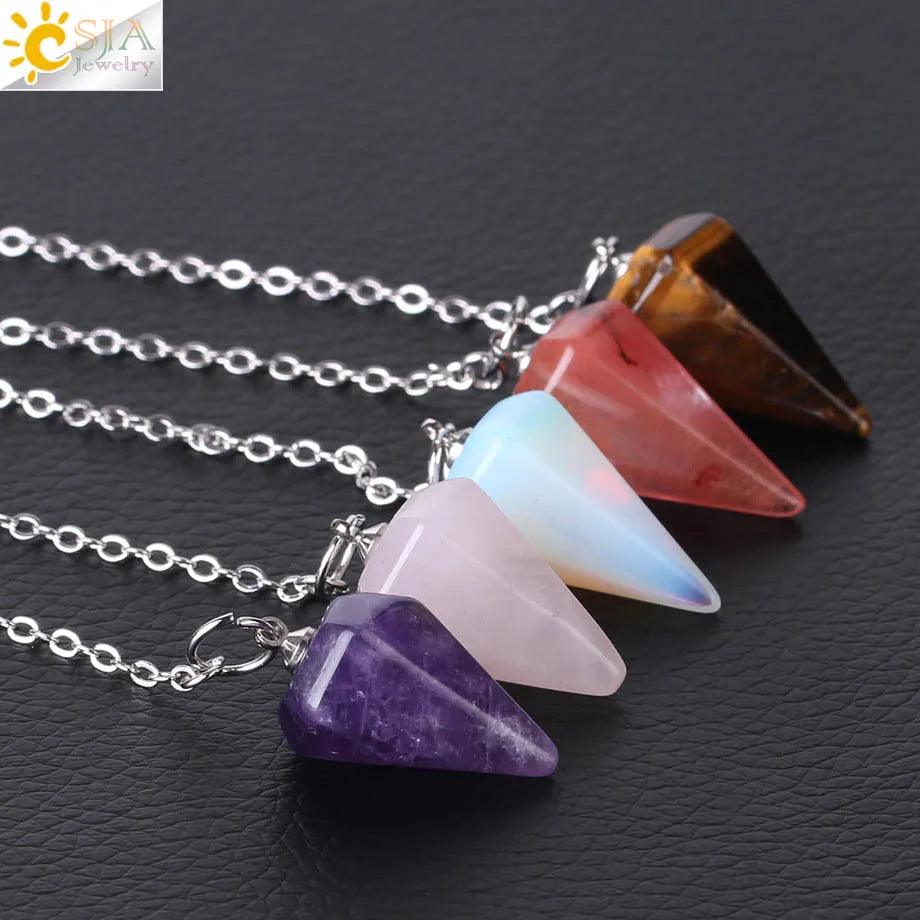 Reiki Pendulum | Small Size, Natural Stone Amulet
