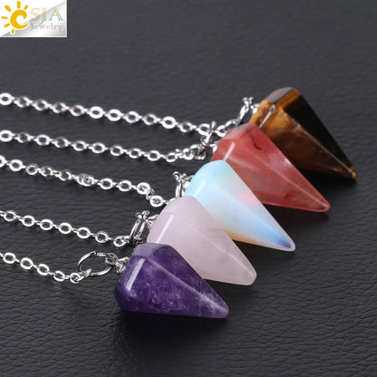 Reiki Pendulum | Small Size, Natural Stone Amulet