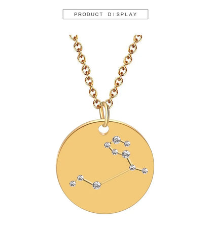 Stainless Steel Horoscope Necklace Set | Leo, Libra, Aries