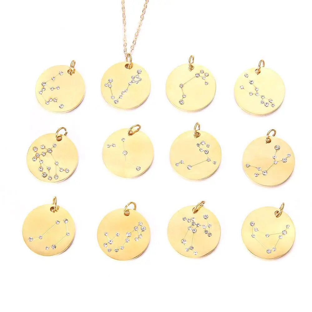 Stainless Steel Horoscope Necklace Set | Leo, Libra, Aries