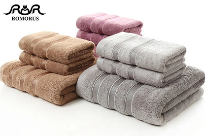Bamboo Fiber Towels | Purple, Gray, Brown Set