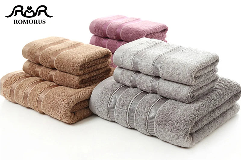 Bamboo Fiber Towels | Purple, Gray, Brown Set