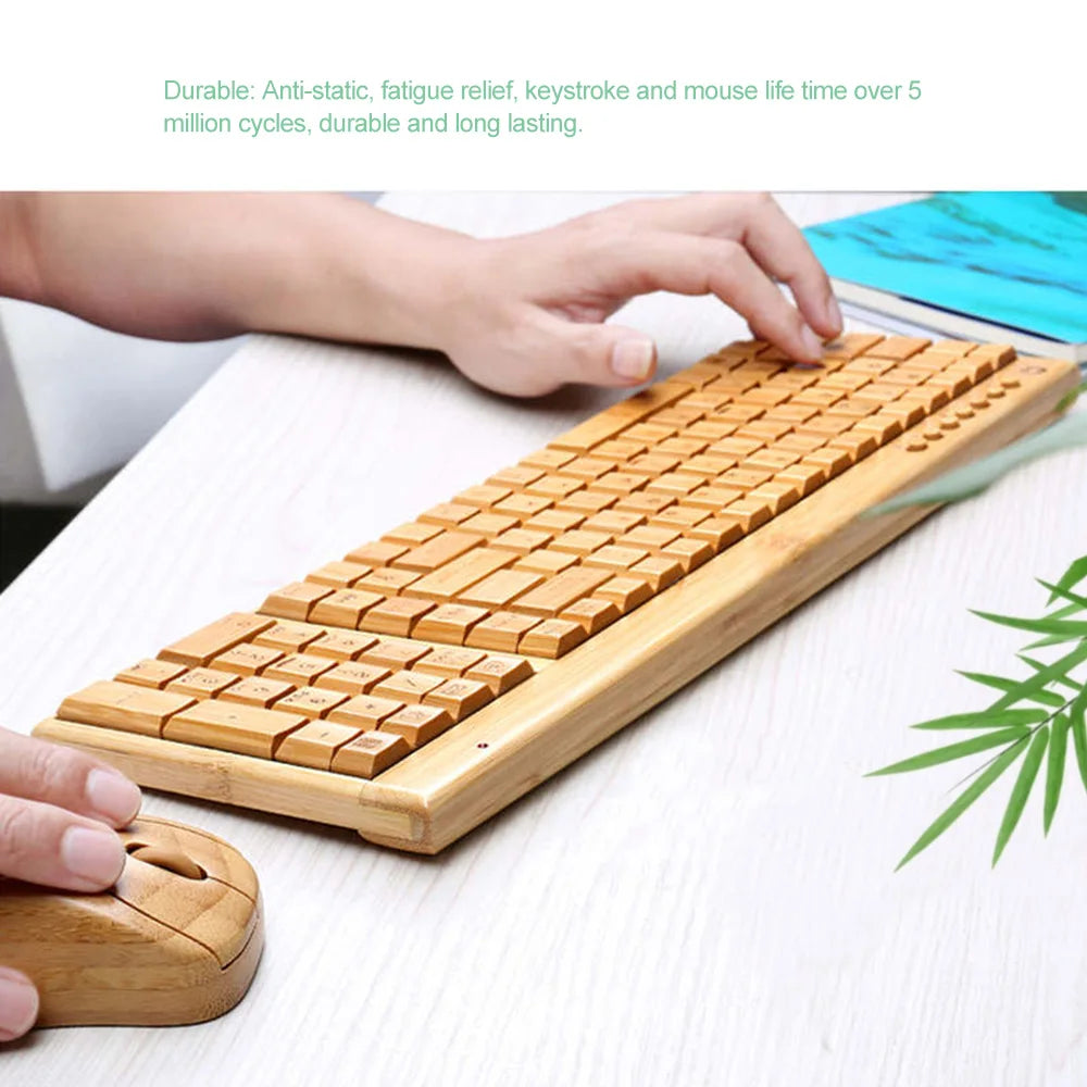 Bamboo Wireless Keyboard and Mouse Combo | Yellow