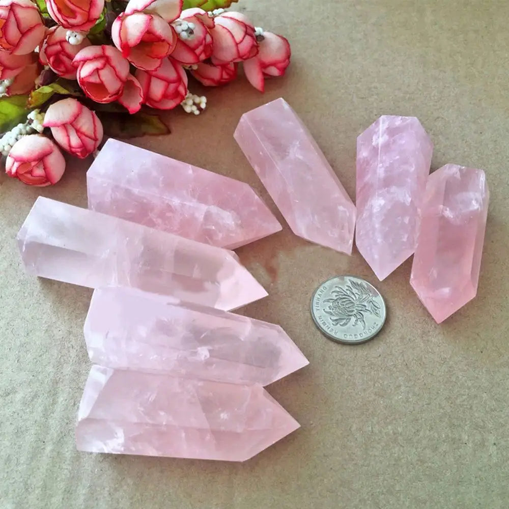 Natural Pink Rose Quartz Point | Healing Crystal Stone