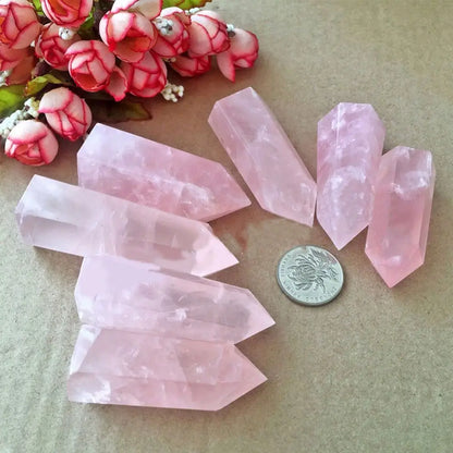 Natural Pink Rose Quartz Point | Healing Crystal Stone