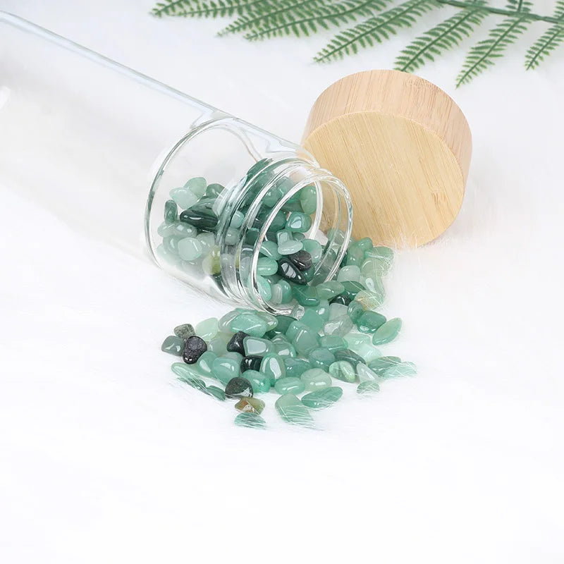 Crystal Quartz Water Bottle | Gemstone Glass Elixir